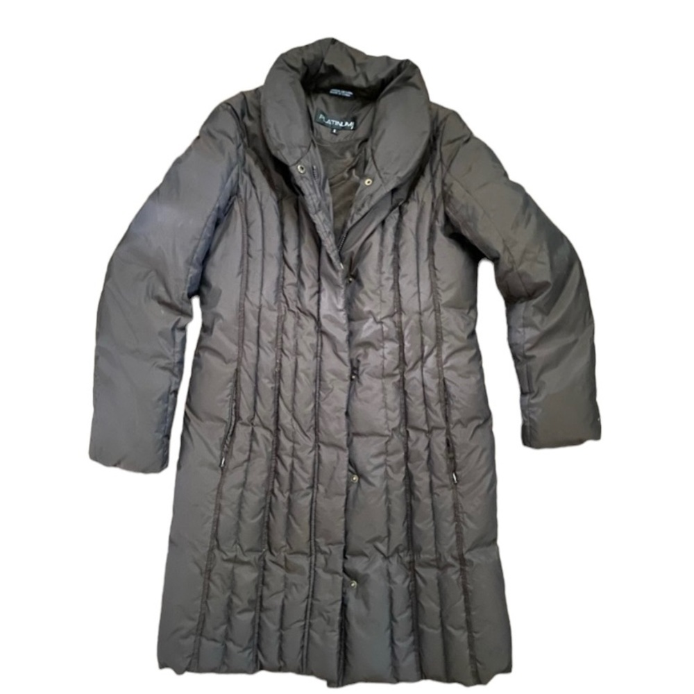 Charcoal Gray full length puffer down jacket size small